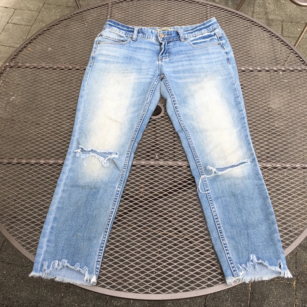 Free People Distressed Cropped Jeans